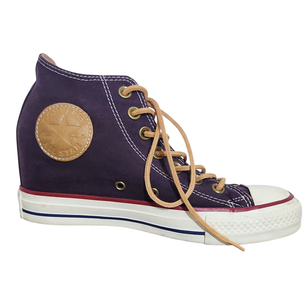 Converse Womens All Star High Lux Purple Hidden Wedge Sneakers Size 7